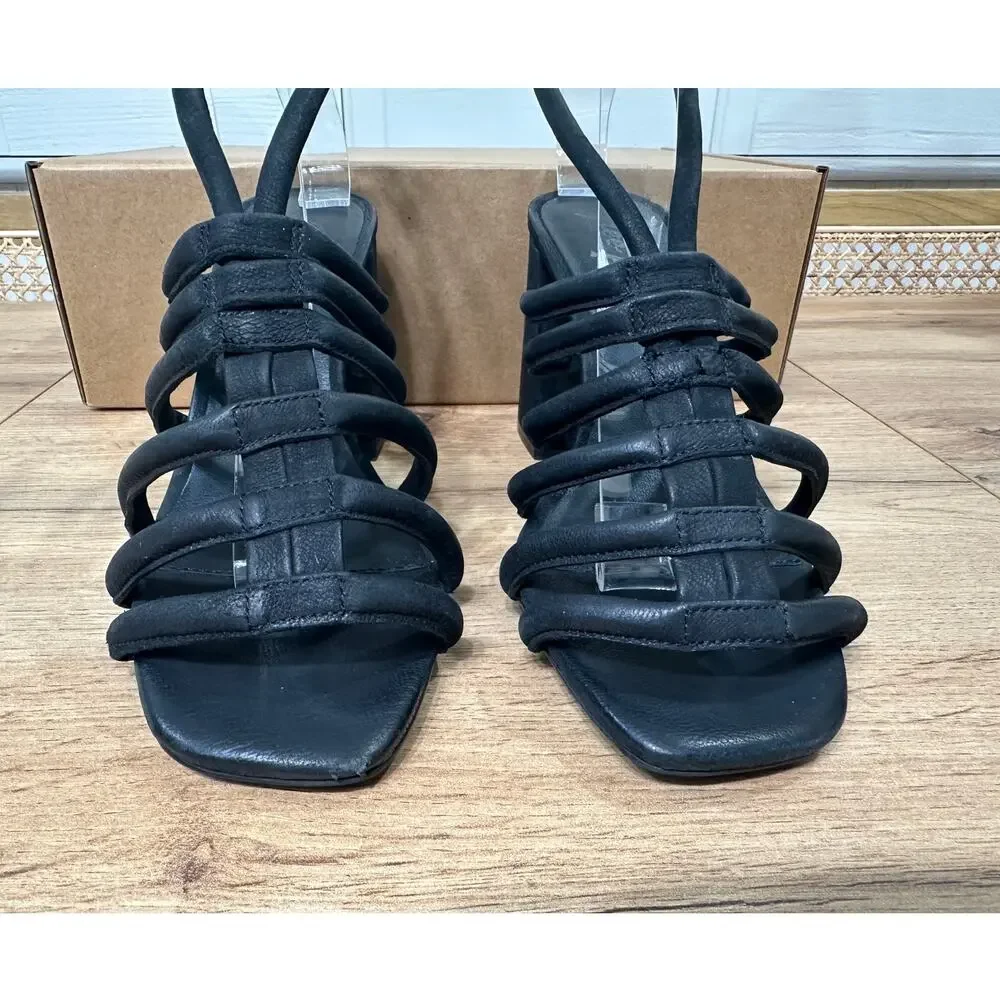 Free People Black Strappy Block Heel Sandals - Picture 6 of 14